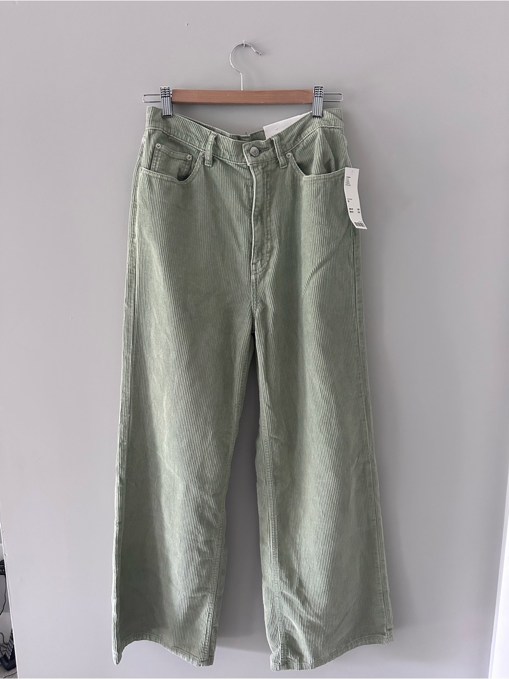 Urban Outfitters Sage Green Corduroy Wide-Leg Pants